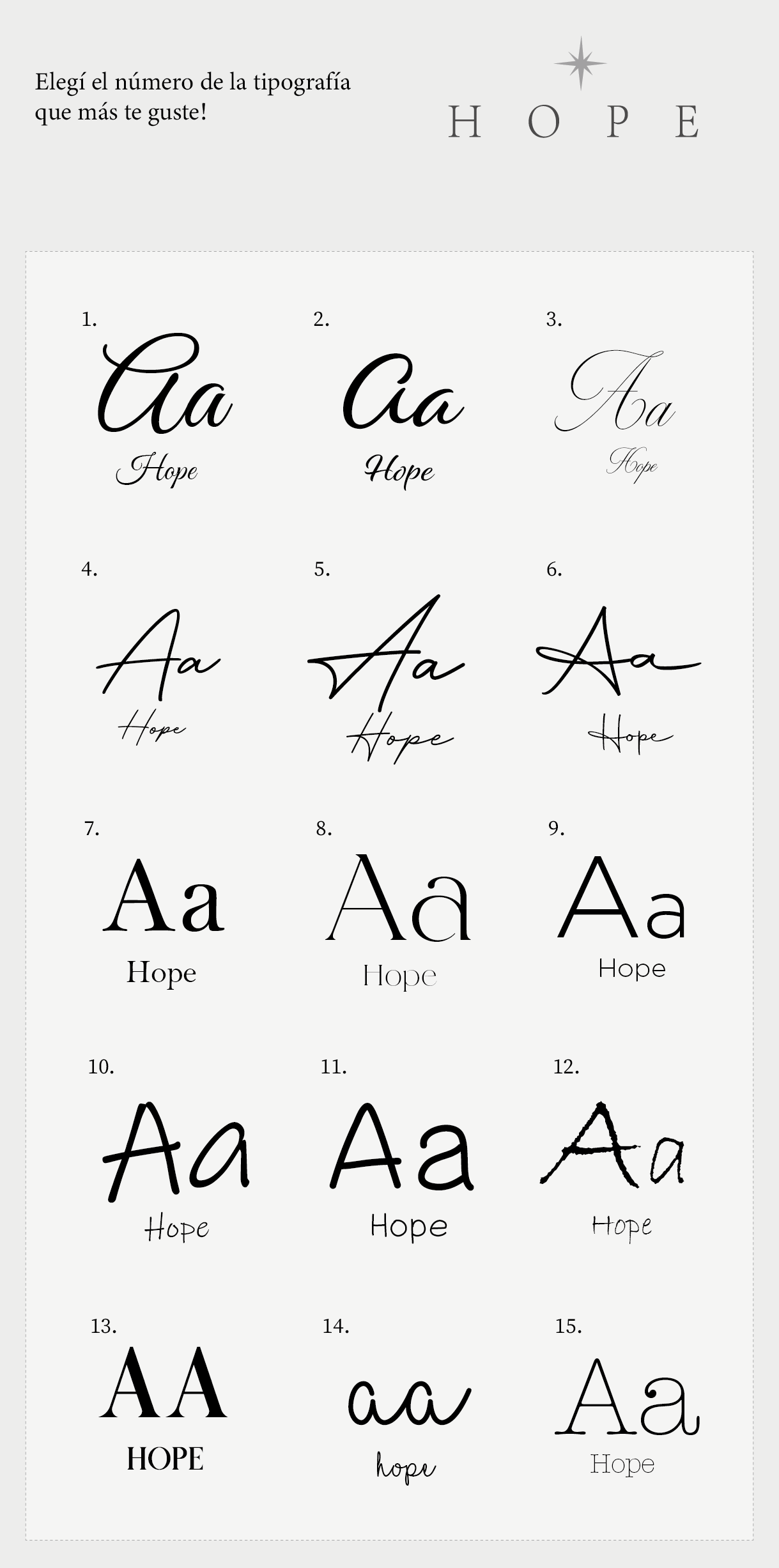 Tipograf&iacute;as disponibles para el grabado