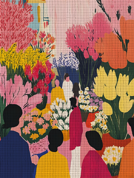 Diamond Painting Mercado de Flores