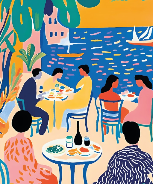 Diamond Painting Almuerzo en la Costa