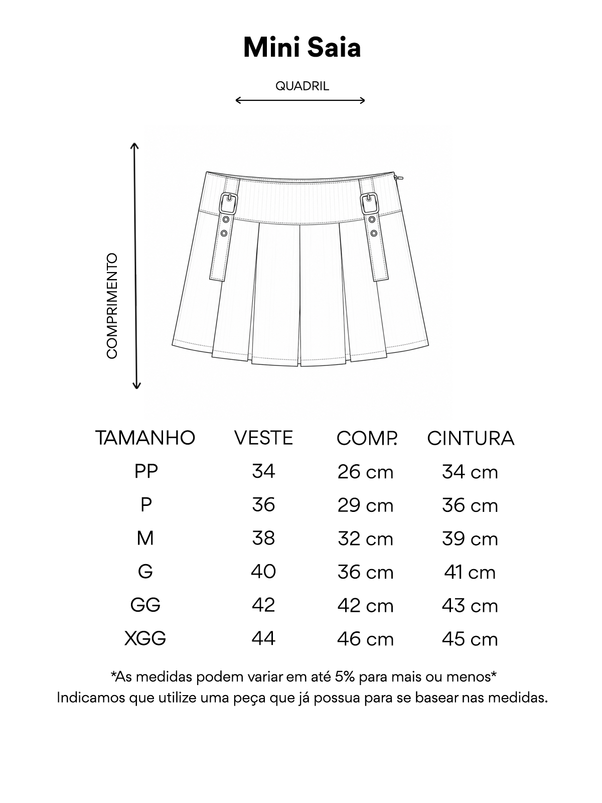 Mini Saia-Tabela de Medidas - FN 2