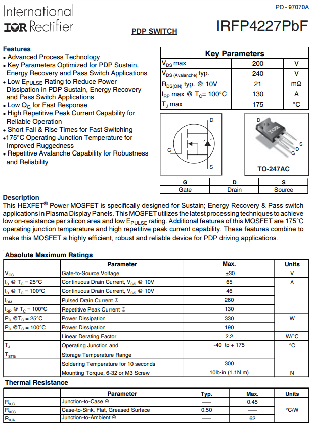 irfp4227 datasheet ir