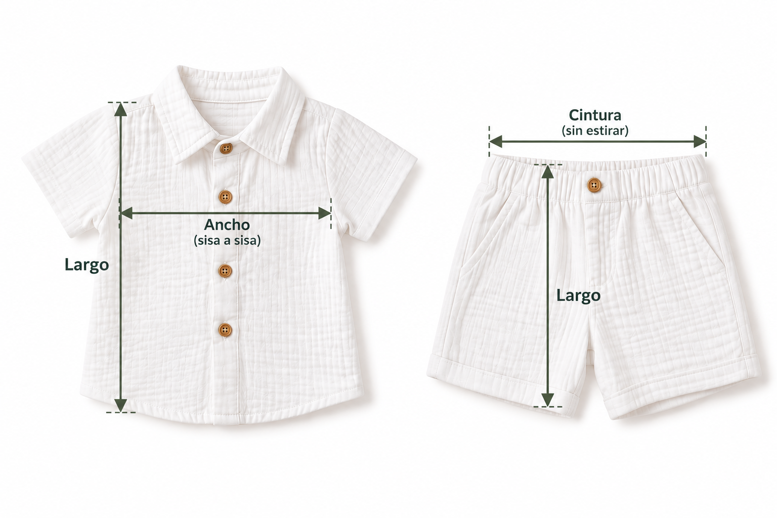 Gu&iacute;a para tomar las medidas de camisa y short
