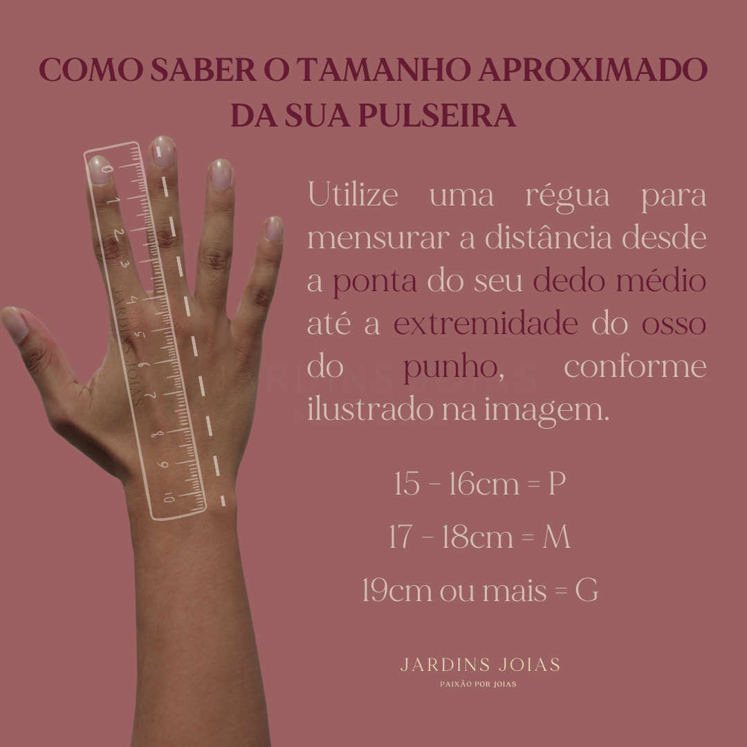 guia para medir o tamanho de uma pulseira