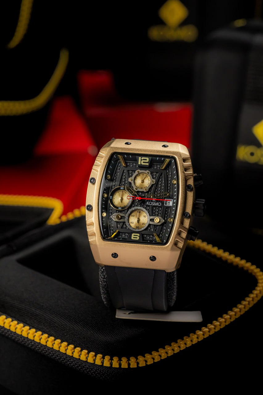 reloj dorado deportivo cronógrafo para hombre