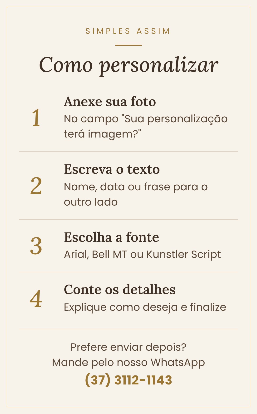 Como personalizar sua peça Line