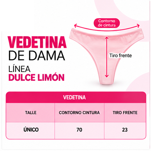 Tabla de talles Vedetina Dulce Limón
