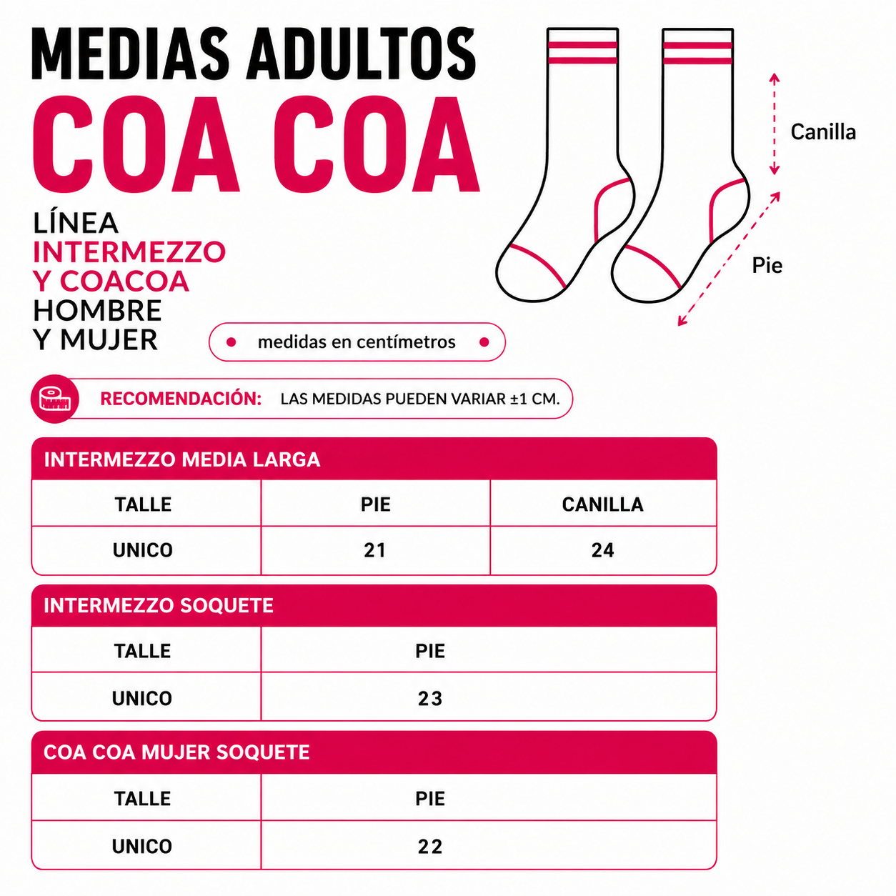 Tabla de talles Intermezzo