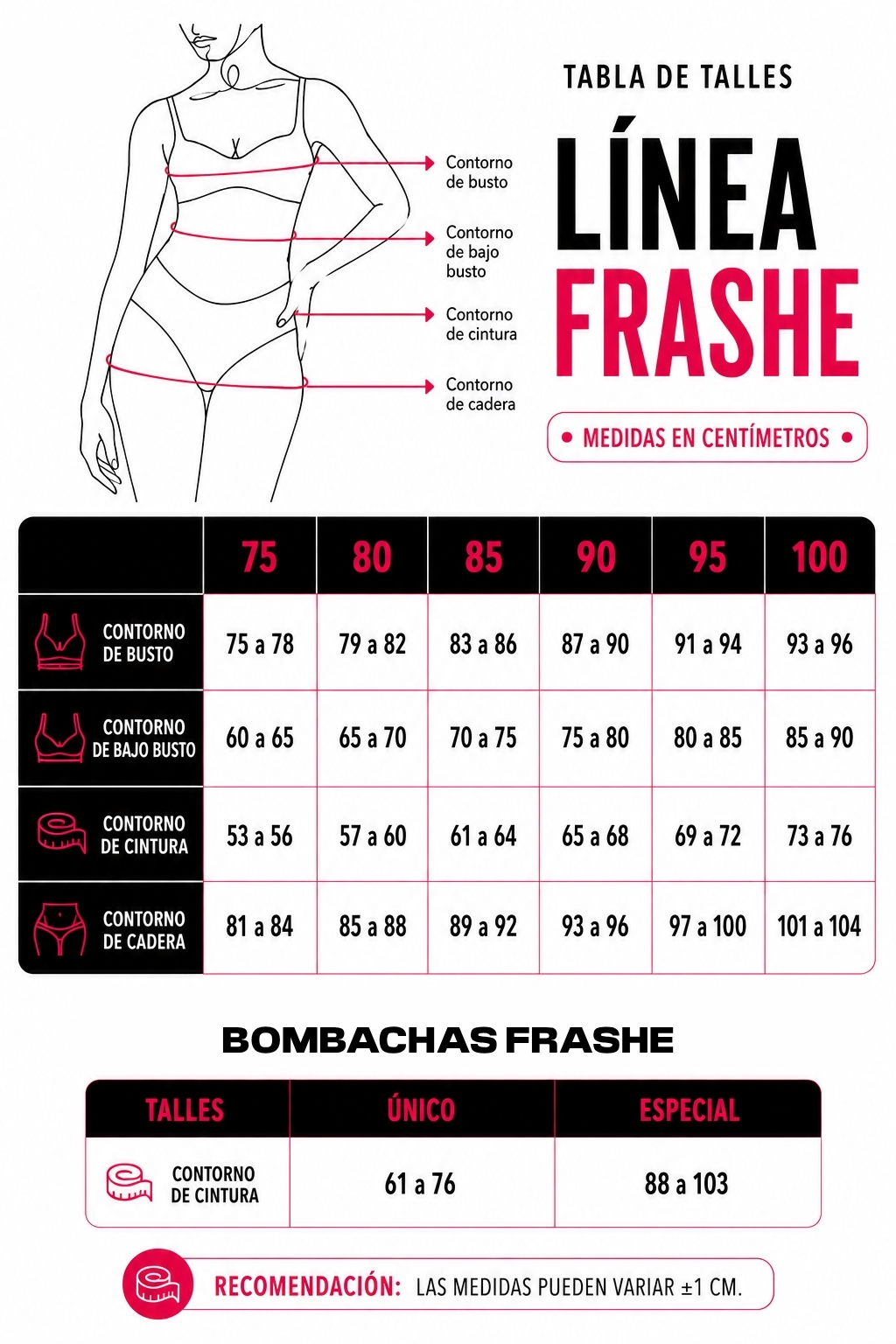 Tabla de talles FRASHE