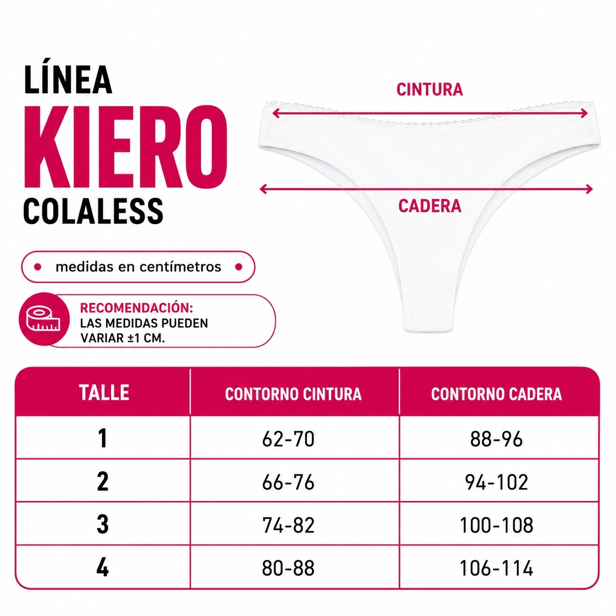 Tabla de talles Kiero