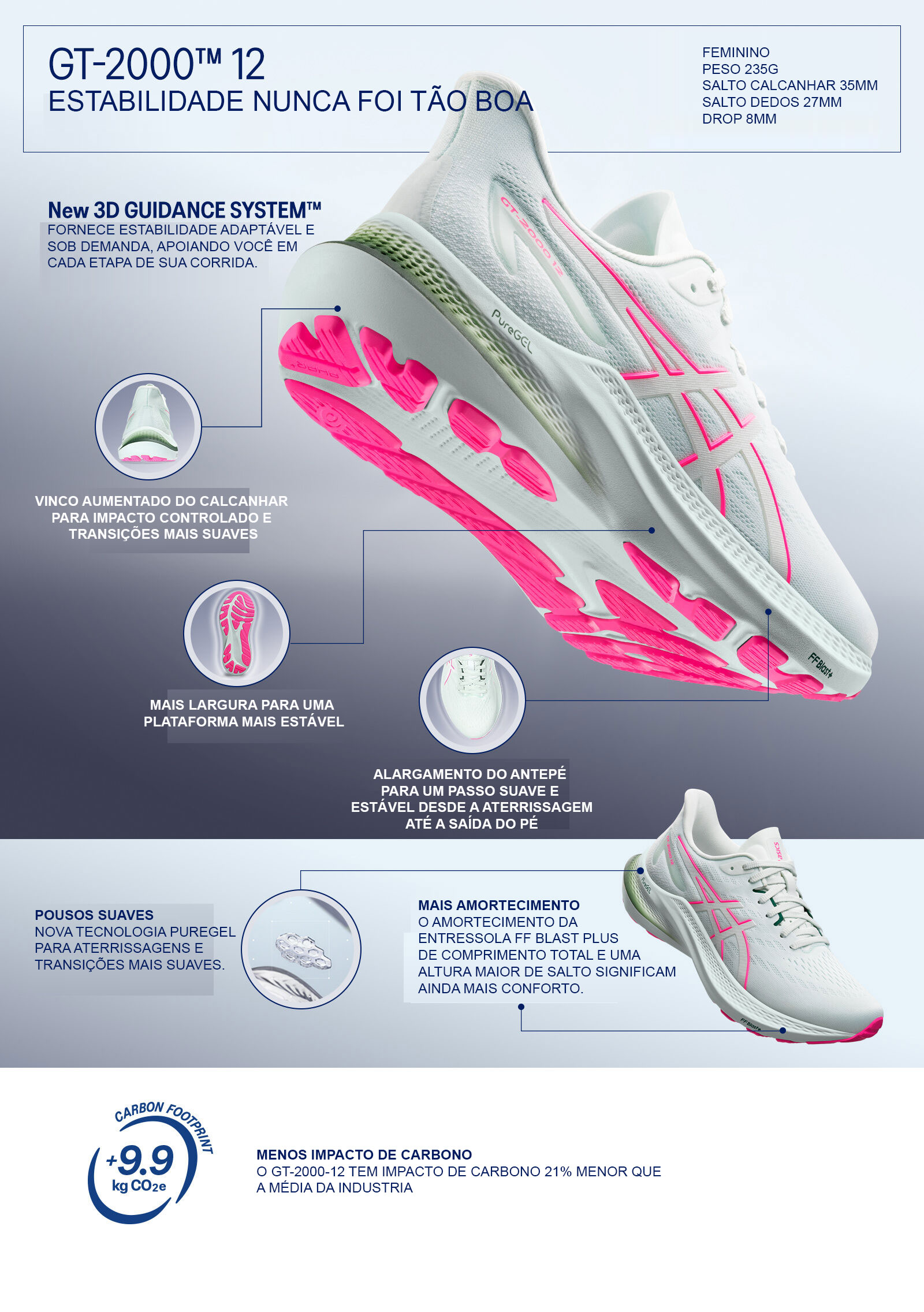 Tenis Asics GT-2000 12 feminino Pronador