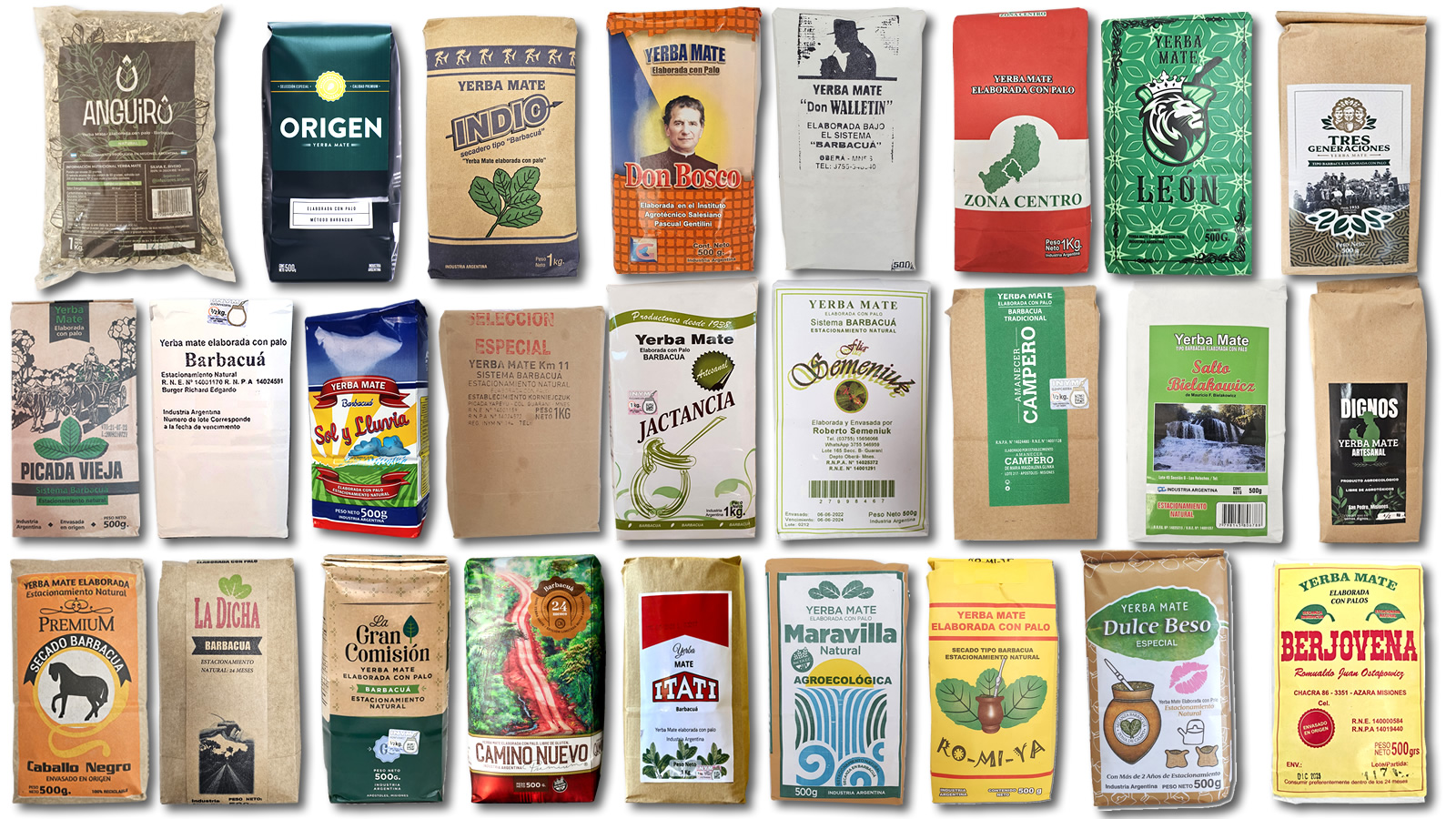 Variedad de Yerba Mate Barbacu&aacute;
