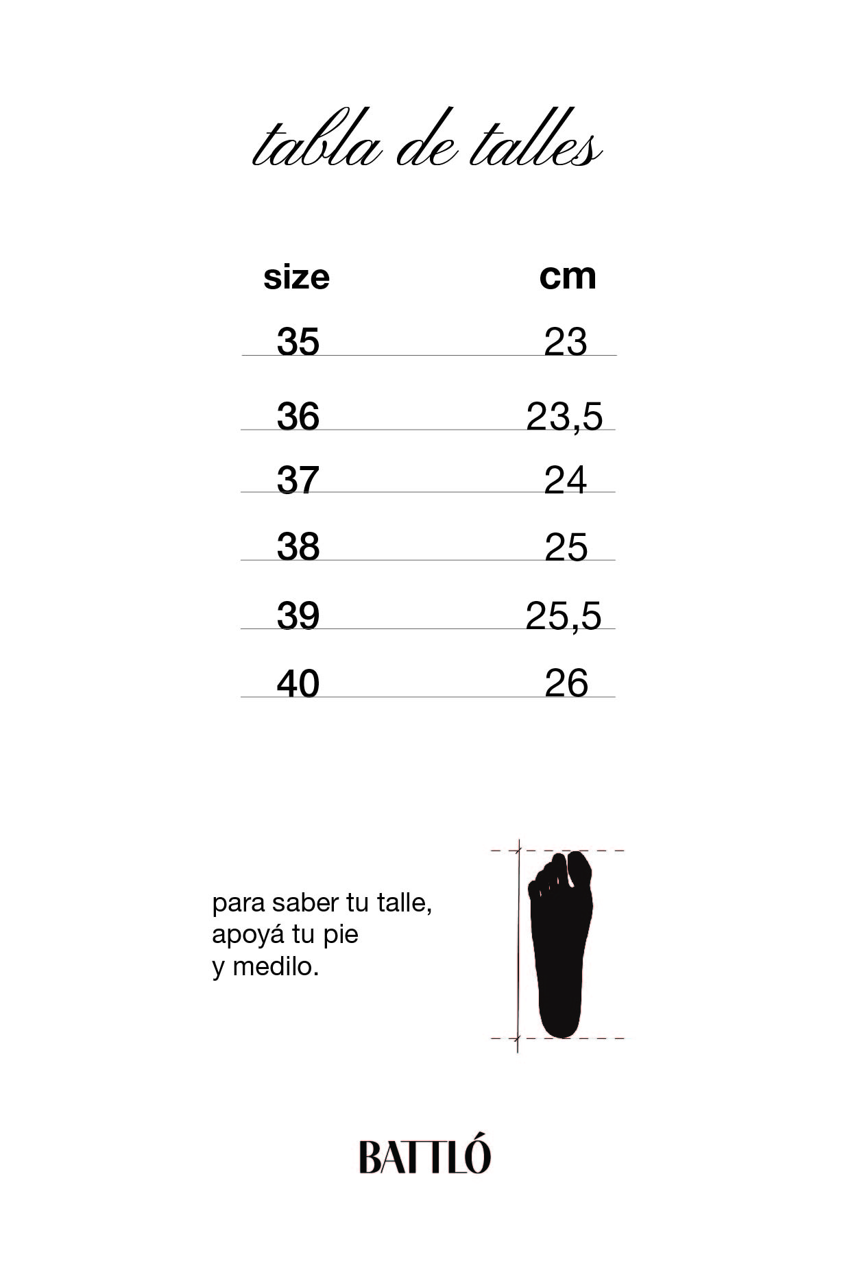 Guía de talles