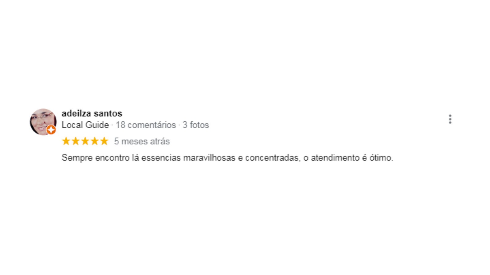 Depoimento de cliente sobre essências maravilhosas e concentradas da ArteFeita