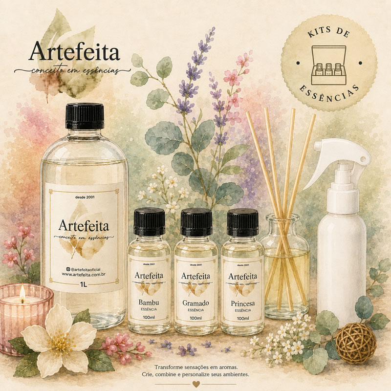 Ilustração de kits de essências ArteFeita