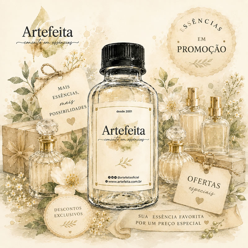 Ilustração de essências em promoção ArteFeita