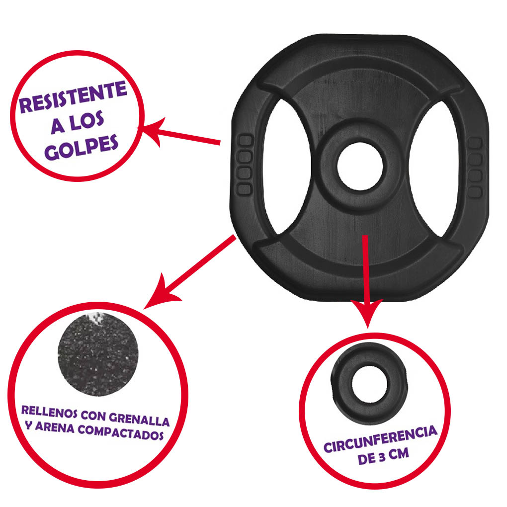 Kit Body Pump 15kg &mdash; Discos PVC con agarre