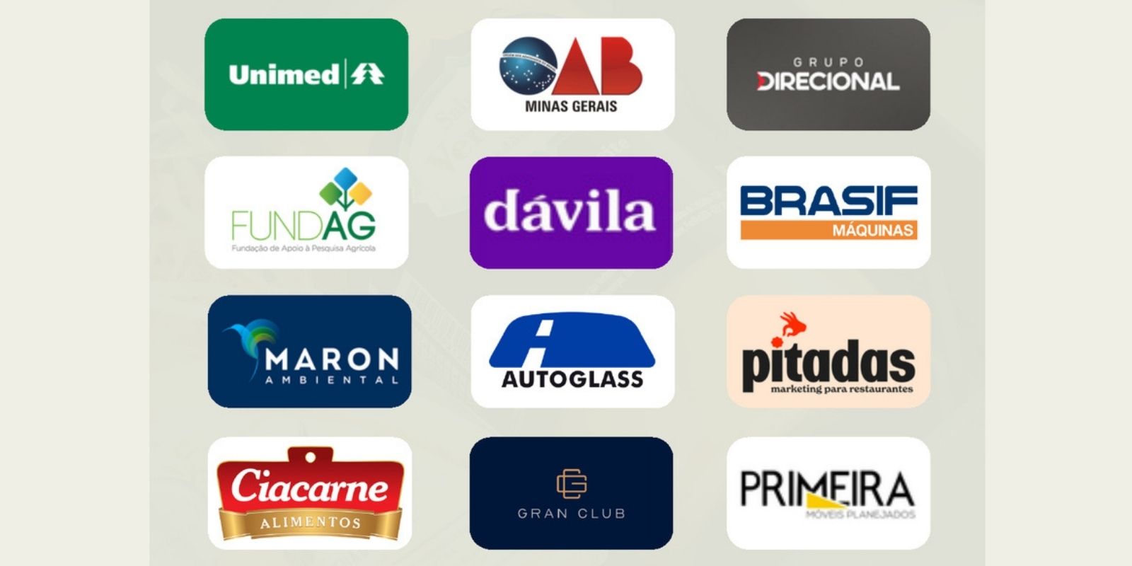 Portifólio com logomarcas de alguns clientes Provençal Gourmet