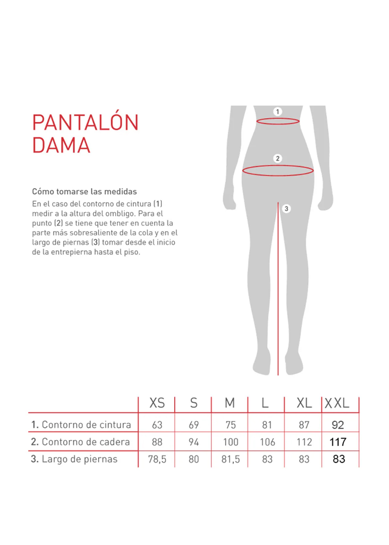 Guia de Talles Trevo Pantalon Mujer