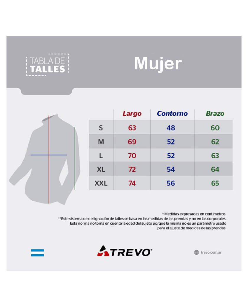 Guia de Talles Trevo Mujer