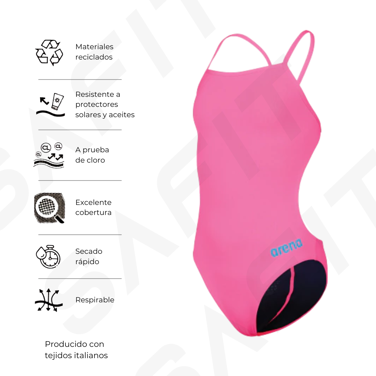 Malla Natacion Pileta Ni&ntilde;a Arena Team Solid Challenge Jr