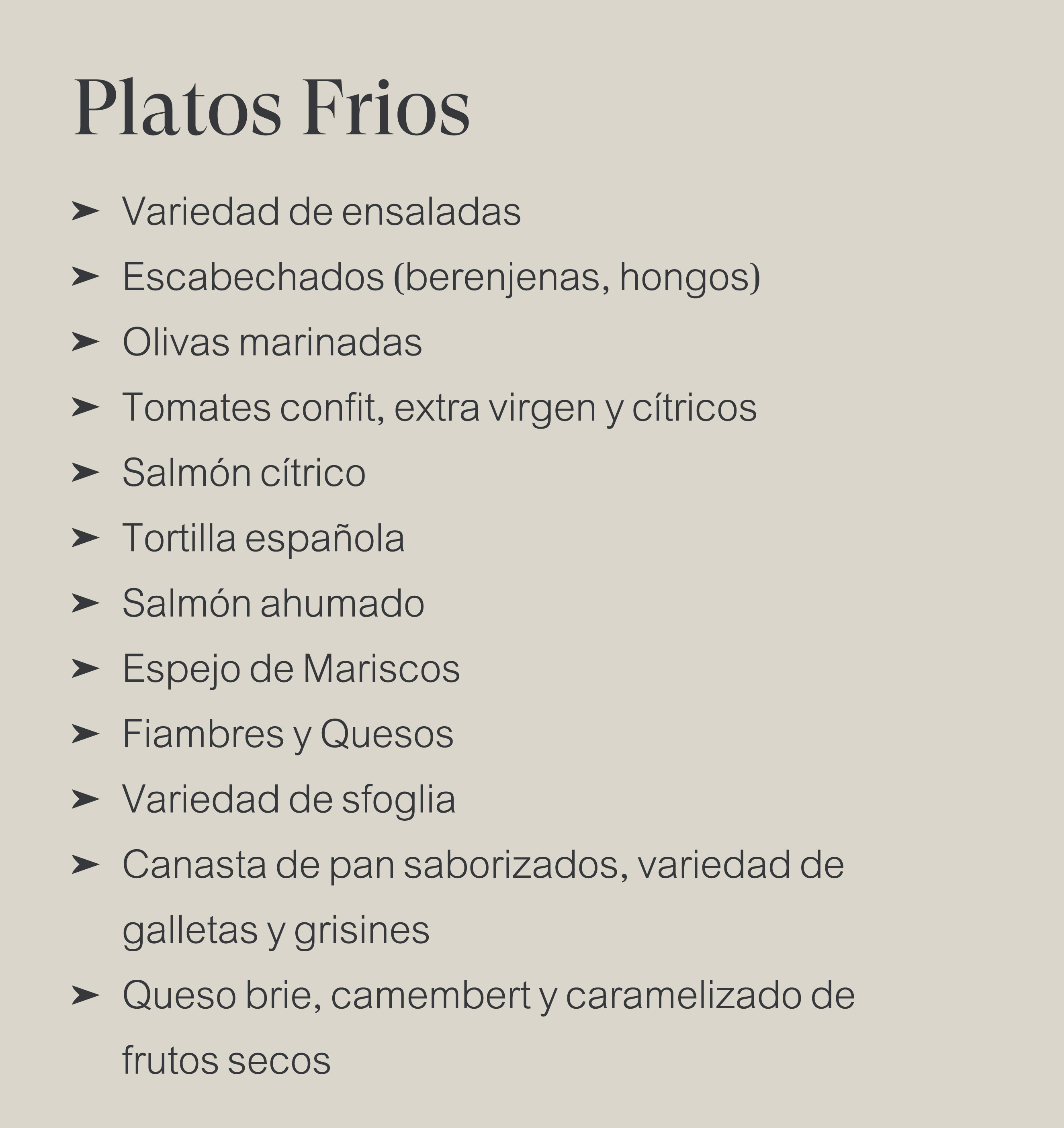platos frios