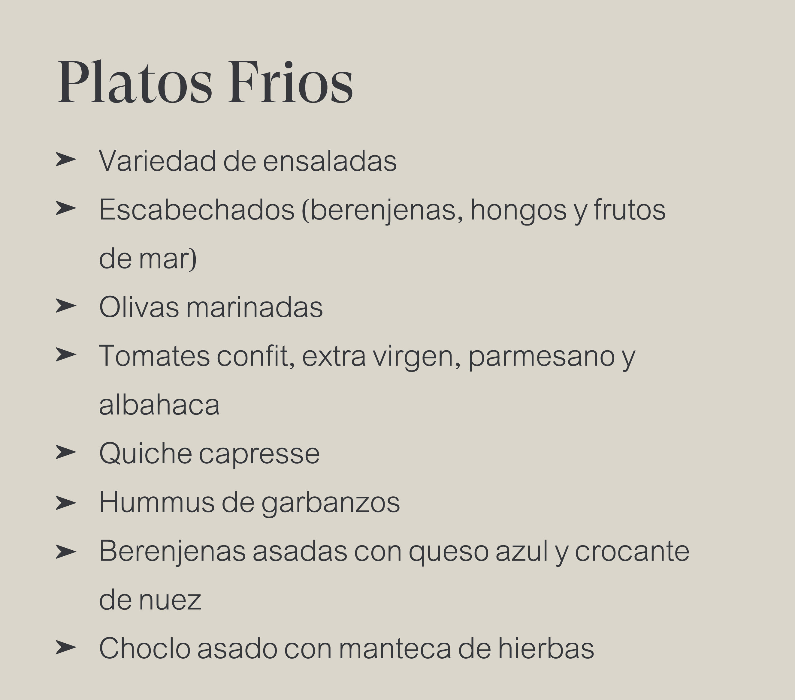 platos frios