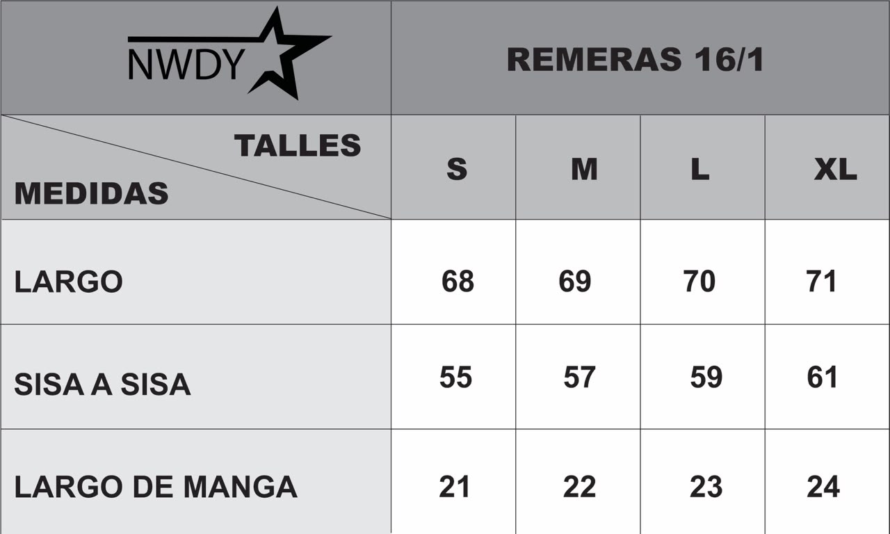 Guía de talles New Day