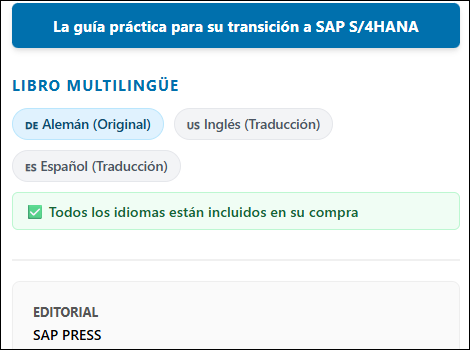 Detalles de la p&aacute;gina de producto indicando los idiomas