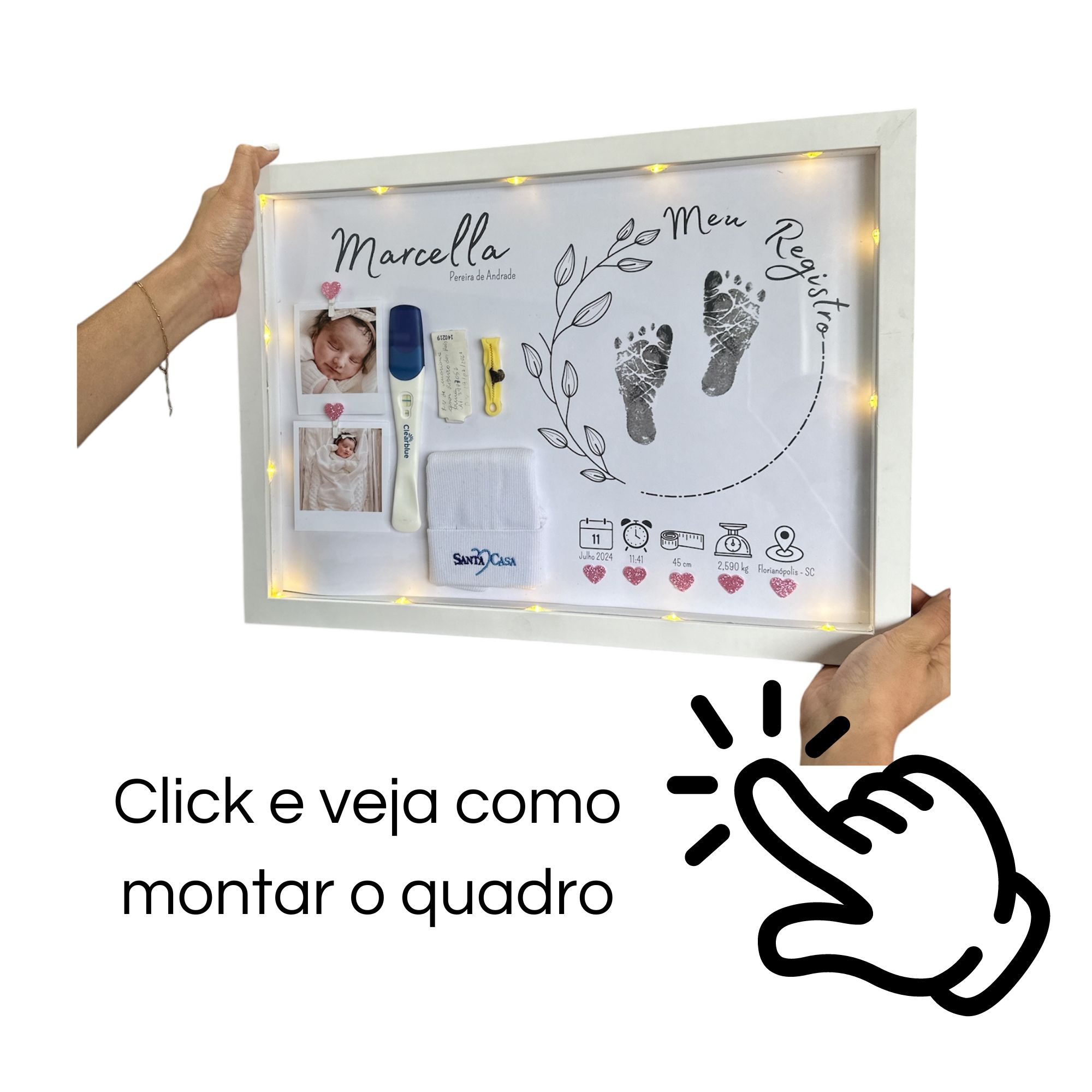 Montagem quadro 30x42cm Batizado