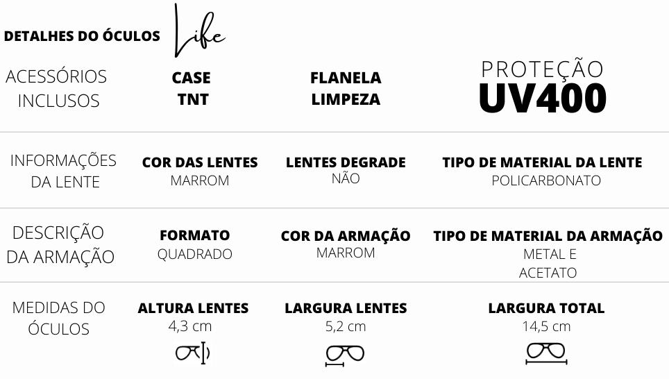 Modelo Life - Óculos de Sol Modig