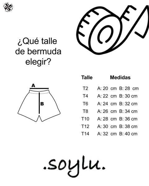 Medidas bermuda azul Santo Domingo