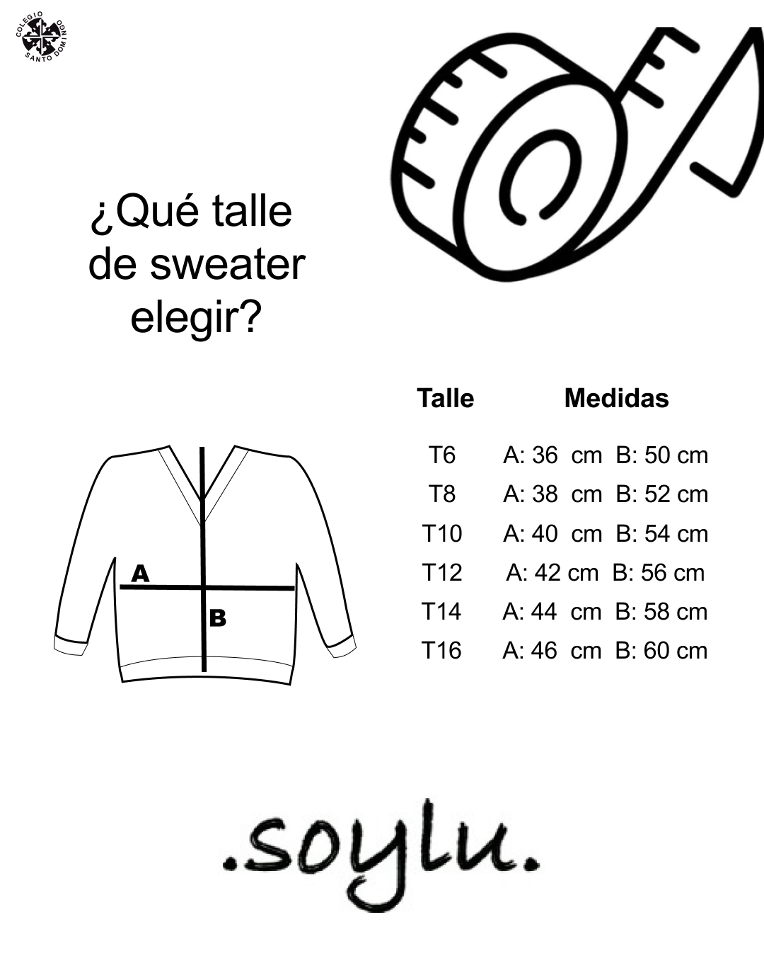 Medidas sweater azul Santo Domingo