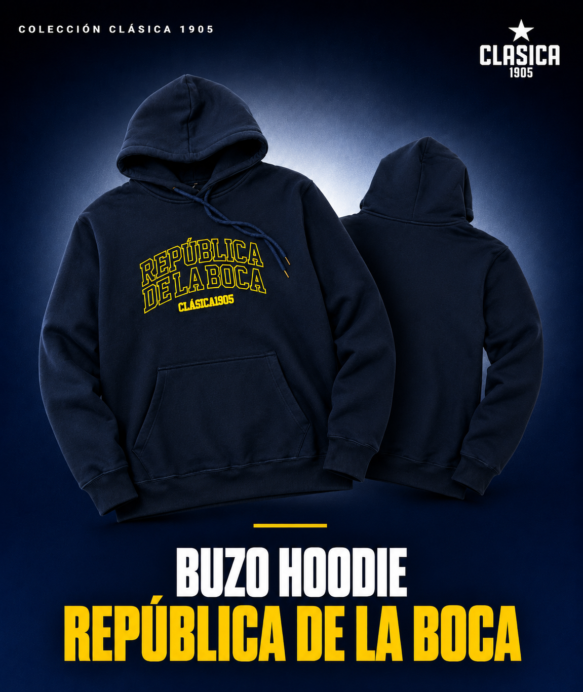 Ficha buzo hoodie República de la Boca