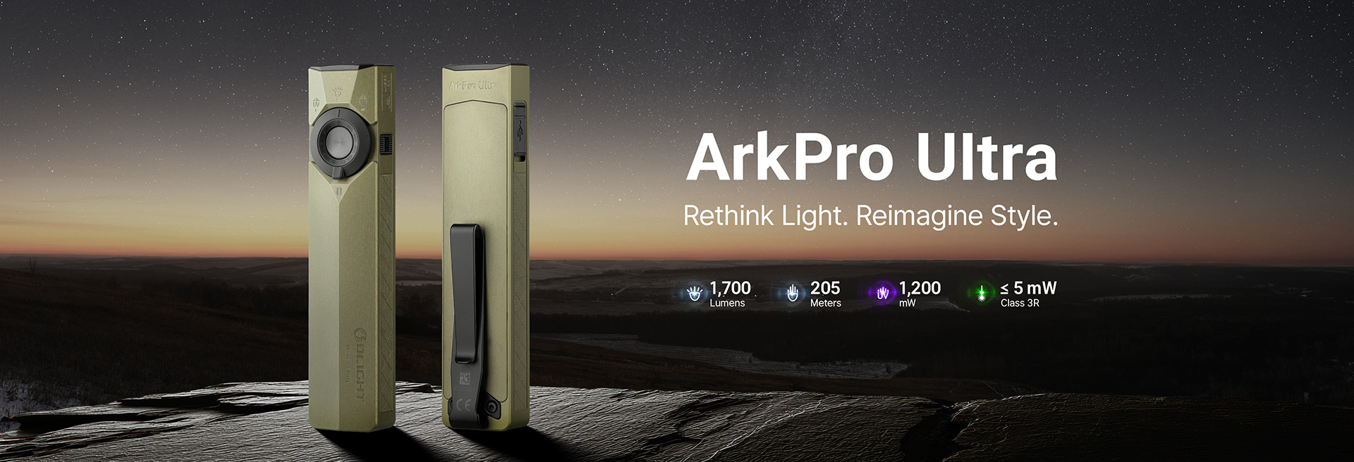 ARKPRO ULTRA - OLIVE GREEN - 4 FUNCIONES EN 1 - 2 MODOS LUZ + LASER ...
