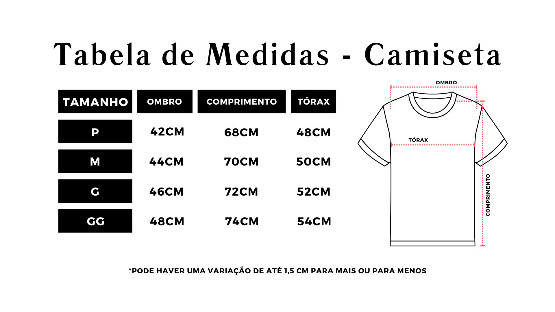 Tabela de Medidas