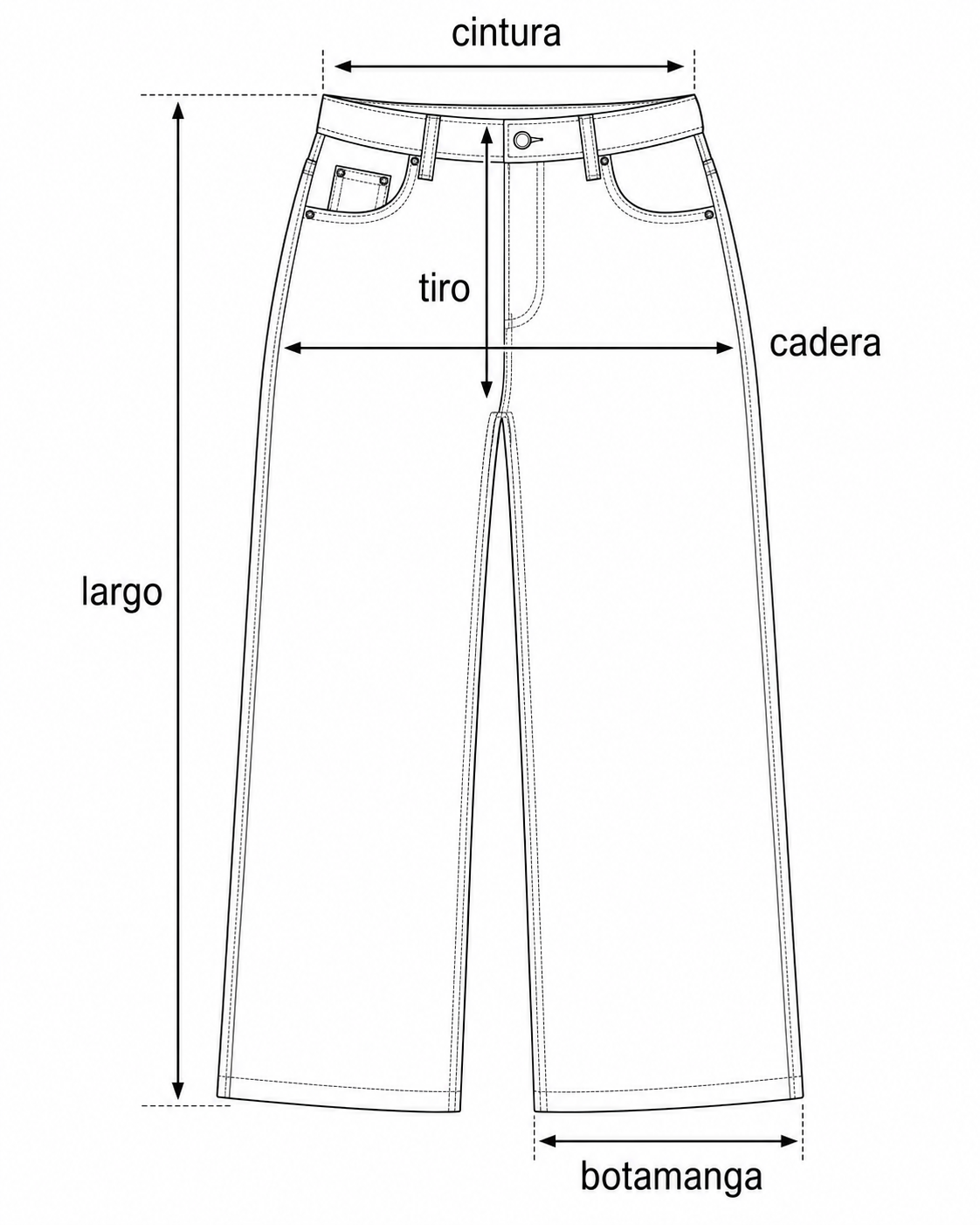 Dibujo para medir el jean