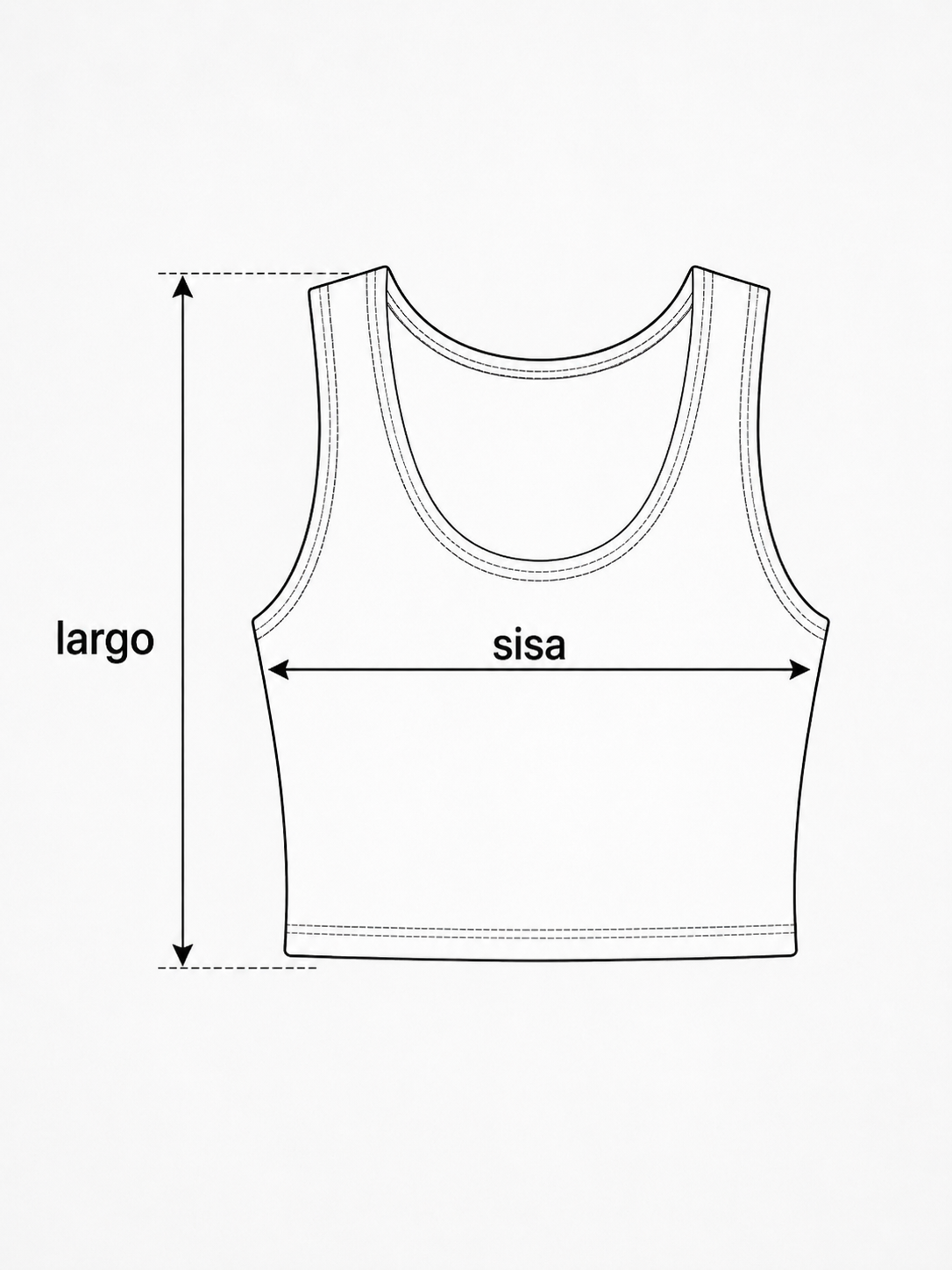 Dibujo para medir sisa y largo de la musculosa