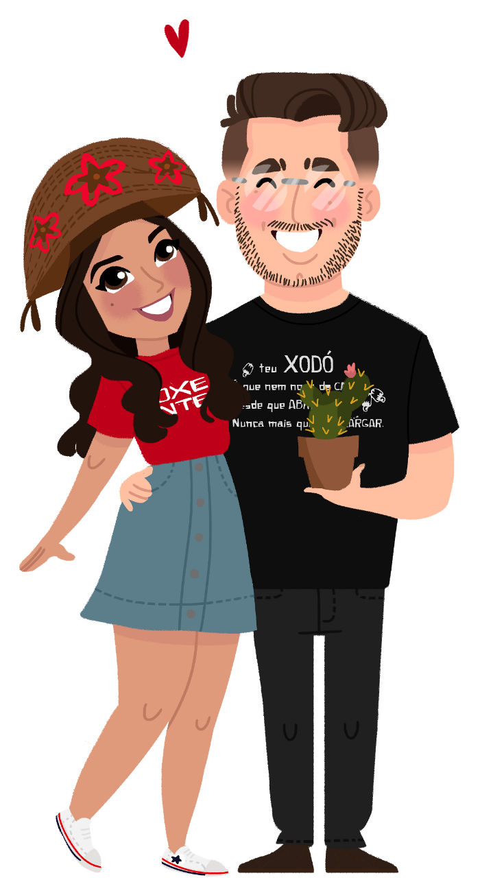 Ilustra&ccedil;&atilde;o de Ana e Lucas, o casal que criou a Pissilone