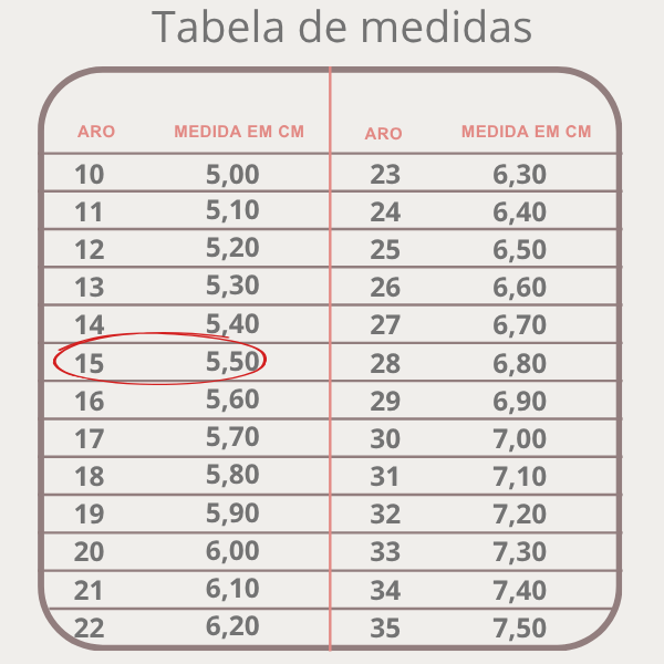 Tabela de Medidas