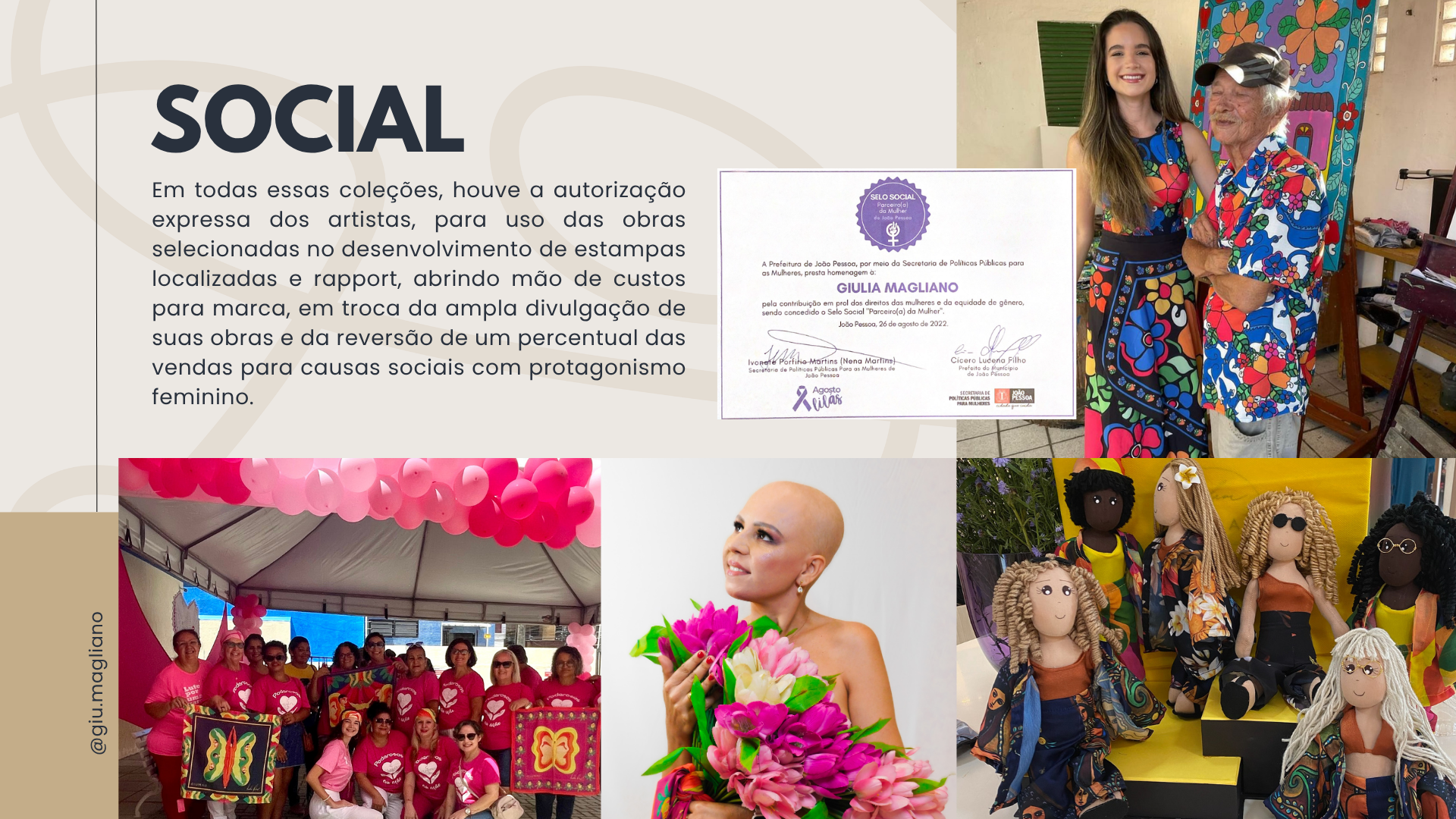 Projetos sociais GIUMAG impacto feminino e cultural