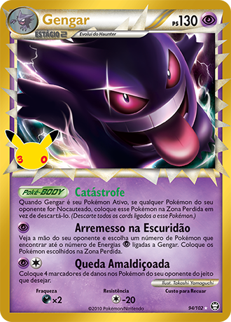 Gengar, carta 094/30 do set cl&aacute;ssico da Cole&ccedil;&atilde;o de Celebra&ccedil;&atilde;o de 30 Anos do Pok&eacute;mon TCG