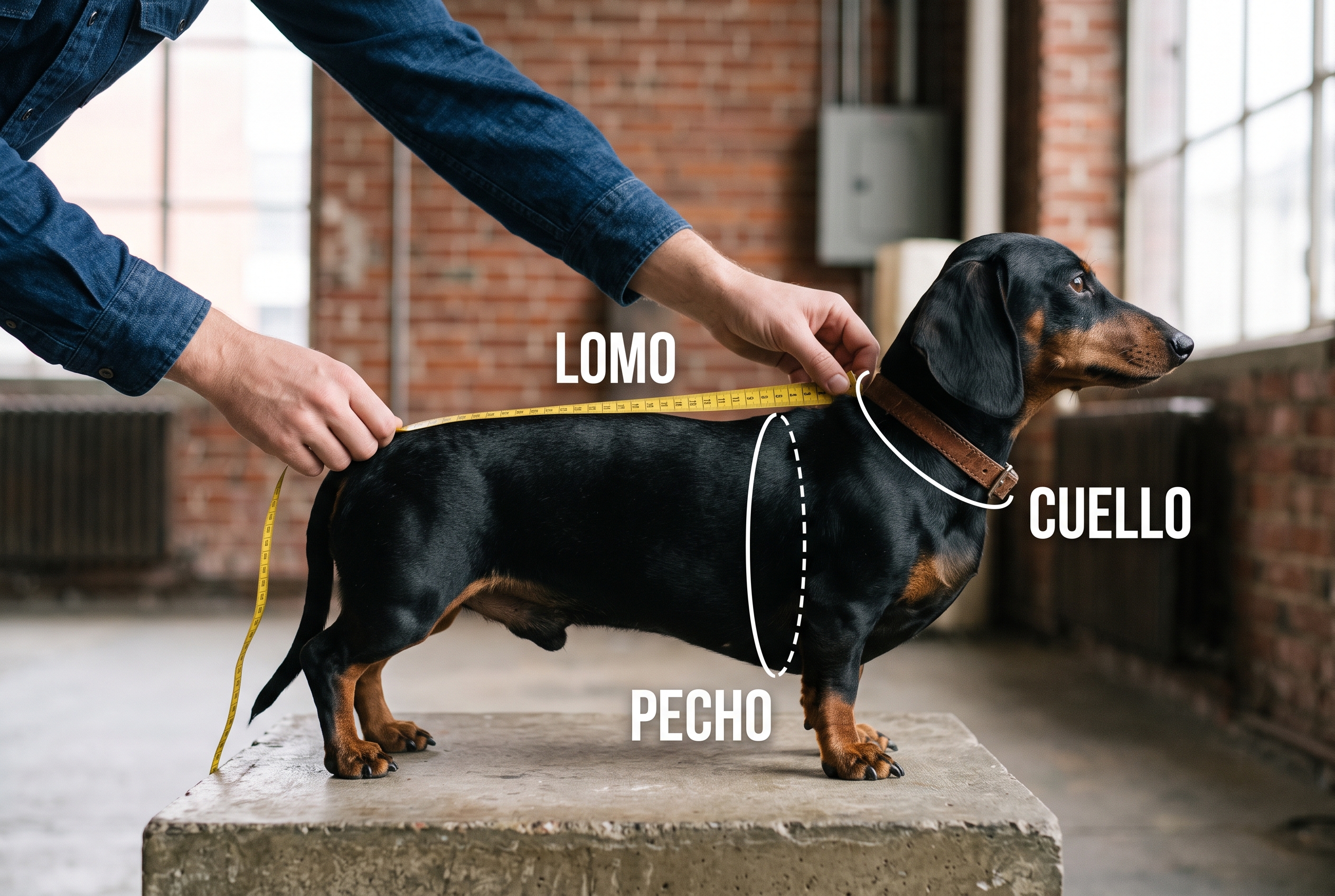 Cómo medir cuello, pecho y lomo de tu perro salchicha