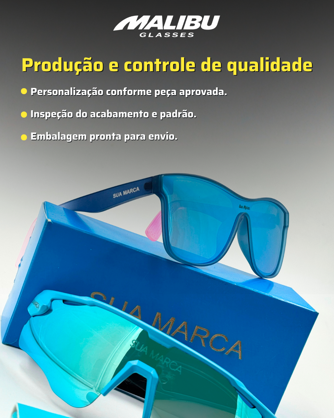 Produ&ccedil;&atilde;o e controle de qualidade  Ap&oacute;s a aprova&ccedil;&atilde;o da arte, iniciamos o processo de produ&ccedil;&atilde;o do pedido.  Todos os produtos passam por um processo de personaliza&ccedil;&atilde;o conforme o padr&atilde;o aprovado pelo cliente.  Antes do envio, realizamos uma inspe&ccedil;&atilde;o de qualidade para garantir o acabamento e o padr&atilde;o dos produtos.  Ap&oacute;s essa etapa, os pedidos s&atilde;o embalados e preparados para envio.