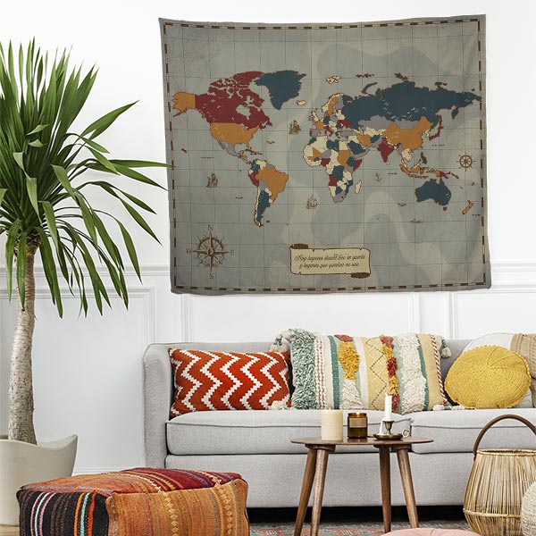 Mapa Antiguo Lona Playera Tarjeta Postal