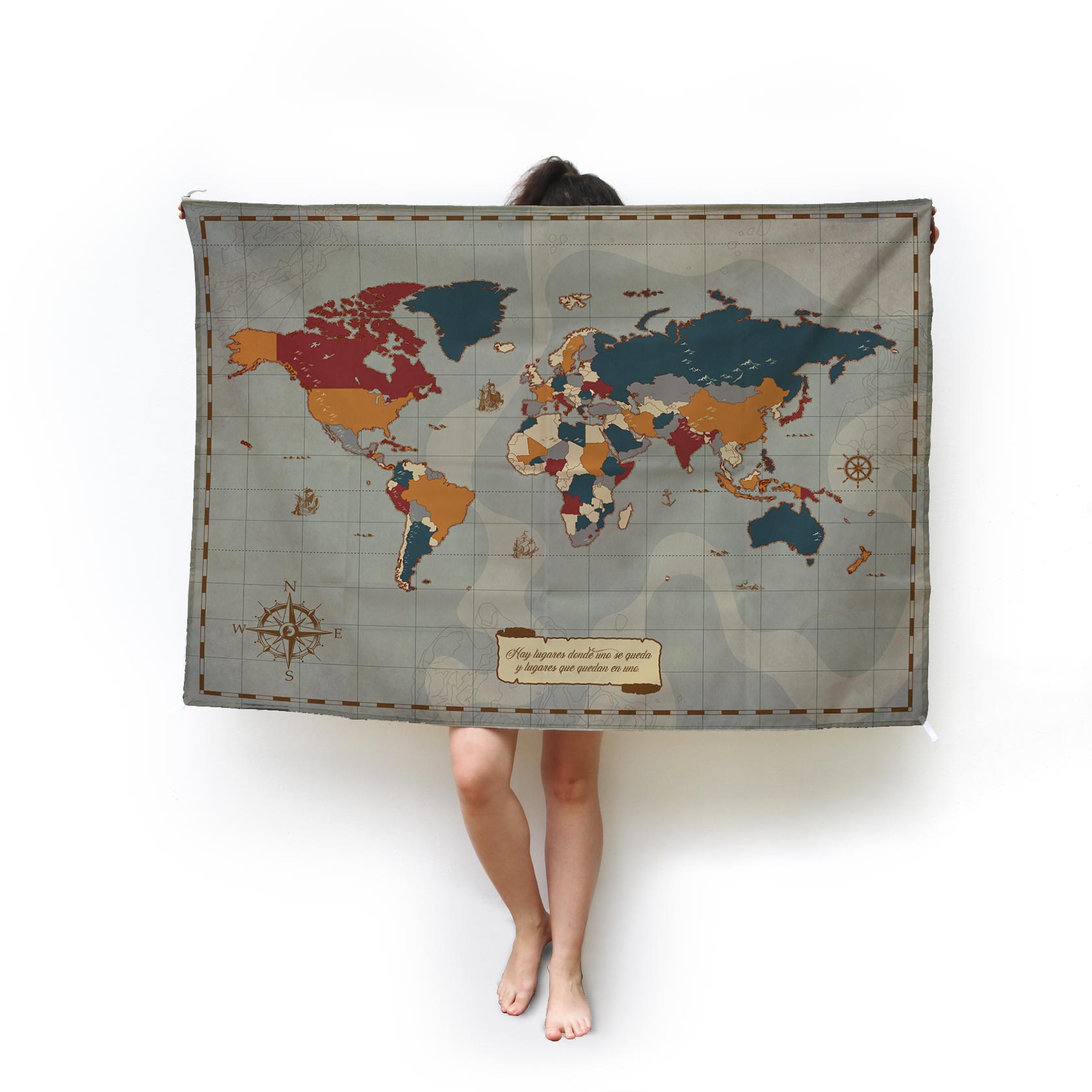 Mapa Antiguo Lona Playera Tarjeta Postal