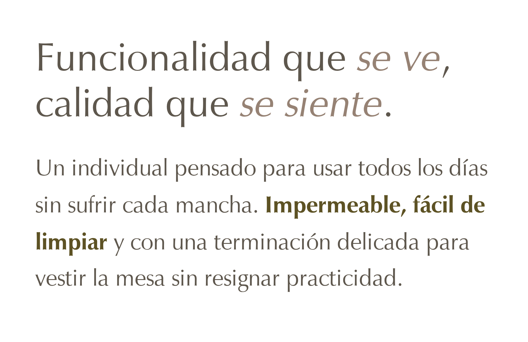 Individual impermeable Tierra RIA DECO