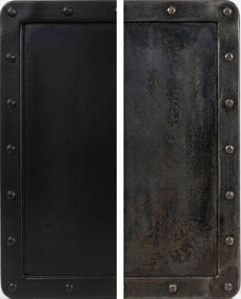 Acabamentos em aço preto e aço natural Coká Design