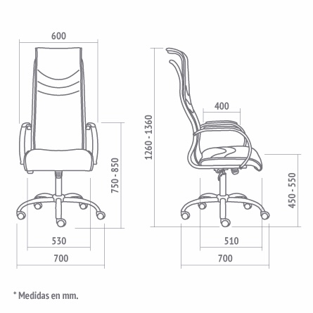 Plano con medidas del Sillón Jazz 901