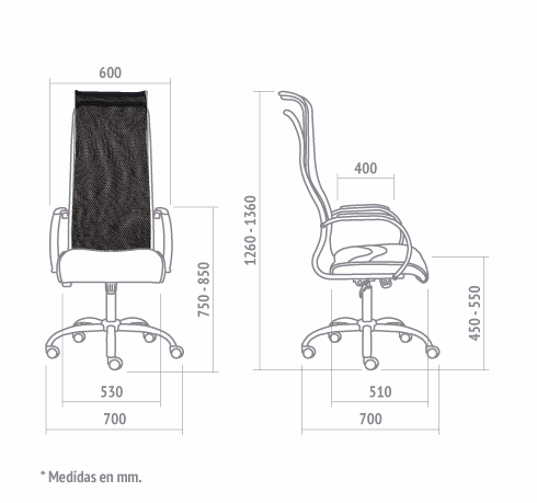 Plano con medidas del Sill&oacute;n Jazz Air Back 901