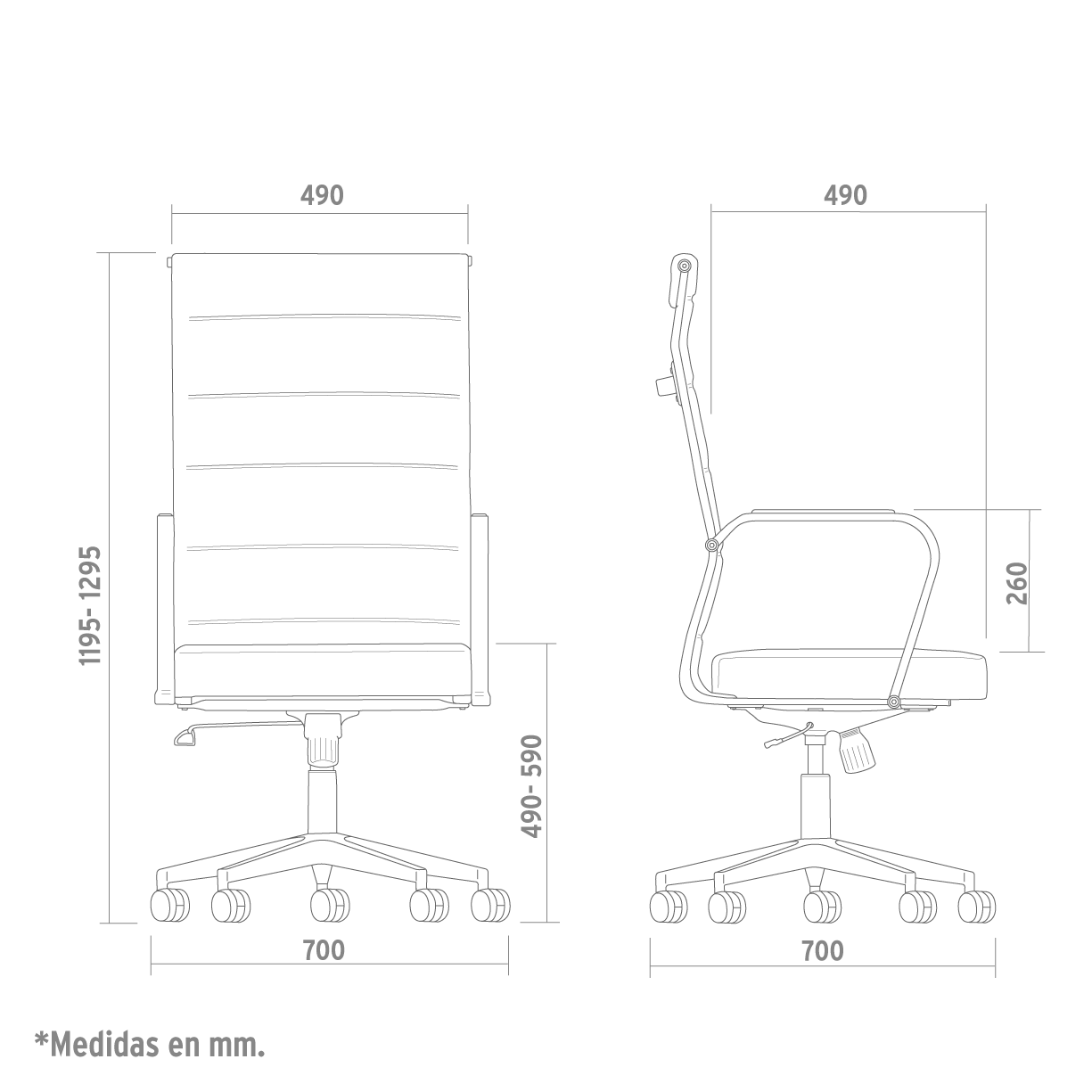 Plano con medidas del Sill&oacute;n Tango 901